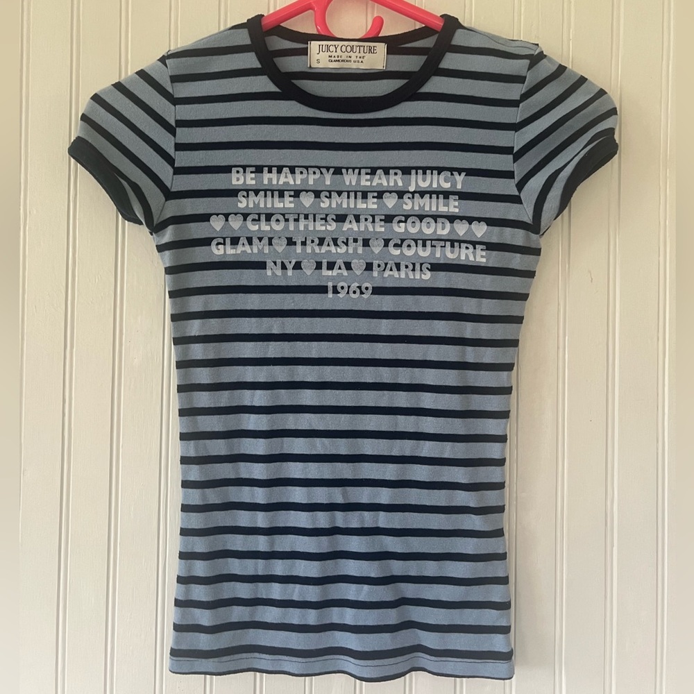 Super Rare Y2K Vintage Juicy Couture Tee Made In Glamorous USA White Label Small